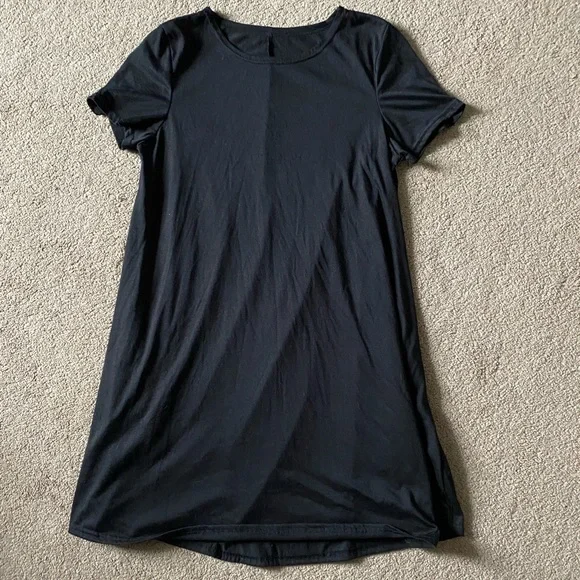 shein t shirt dress Shein girls 10yrs or 11-12yrs ruched drawstring side t-shirt dress blue nip